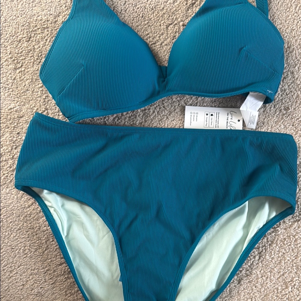 Cupshe Blue Bikini Set Classic Design - Picture 3 of 7
